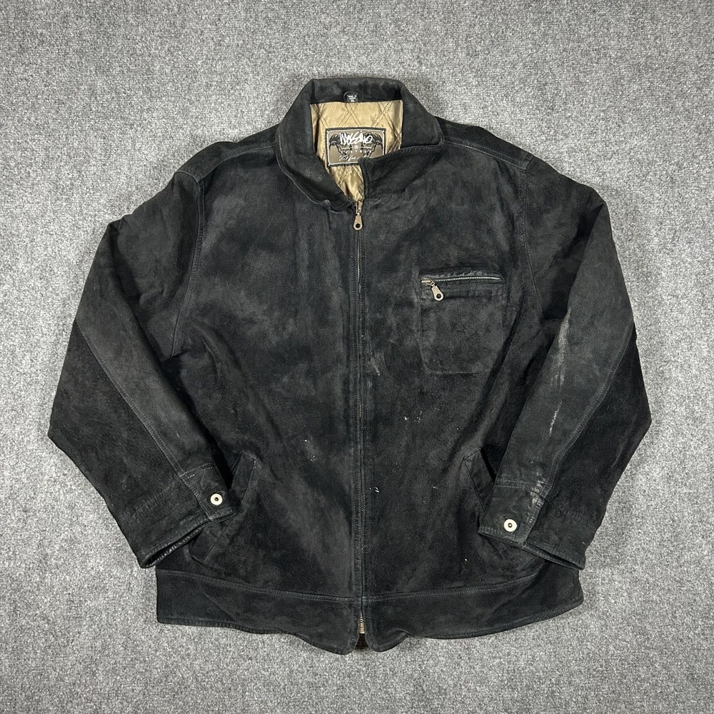 Vintage Mossimo Suede Jacket Leather Black Jacket Men's XL